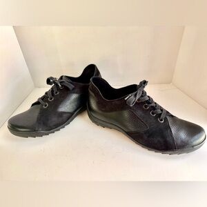 Arche Black Leather and Suede Soft Sneakers, 41 (9.5)